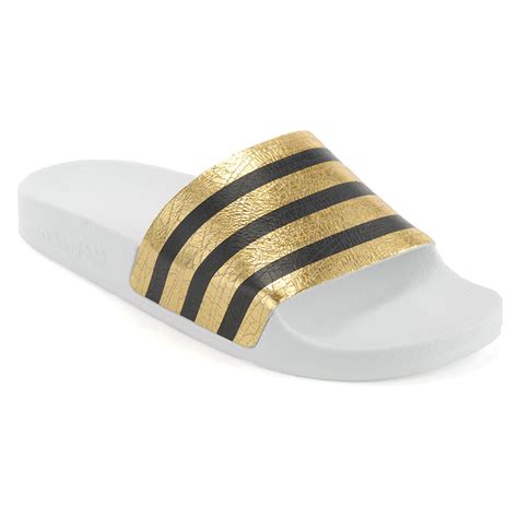 adidas adilette weiß gold|Adidas Adilette .